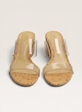 Schutz Victorie Mid-Heel Slide Clear Sandals Size 8.5 NWOB
